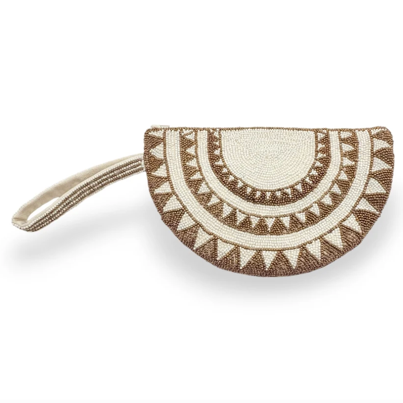 Dandarah - Half Moon Handbeaded Wristlet