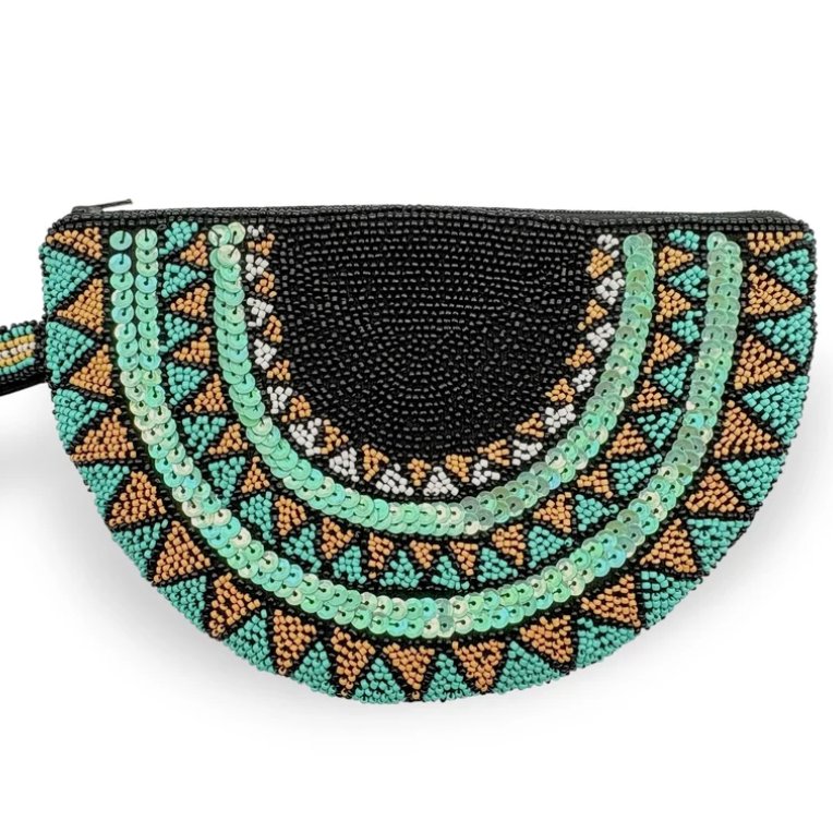 Dandarah - Half Moon Handbeaded Wristlet