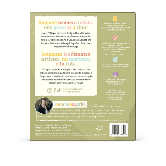 Villager Puzzles - BOOK NOOK 1000-Piece Puzzle for Adults Designed in Canada by Tara Younggren