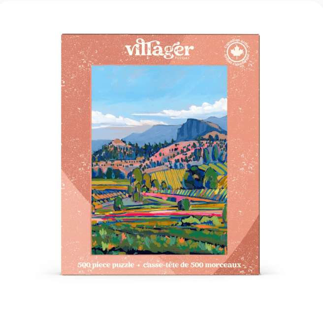 Villager Puzzles - WINE COUNTRY 500-Piece Puzzle for Adults, Designed in Canada by Amy Dixon