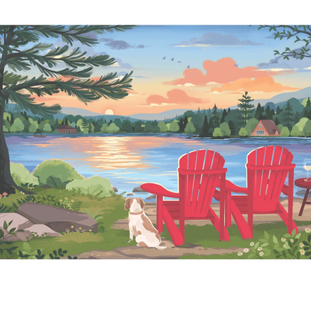 Villager Puzzles - COTTAGE COUNTRY 500-Piece Puzzle for Adults, Designed in Canada by Nicolle Lalonde