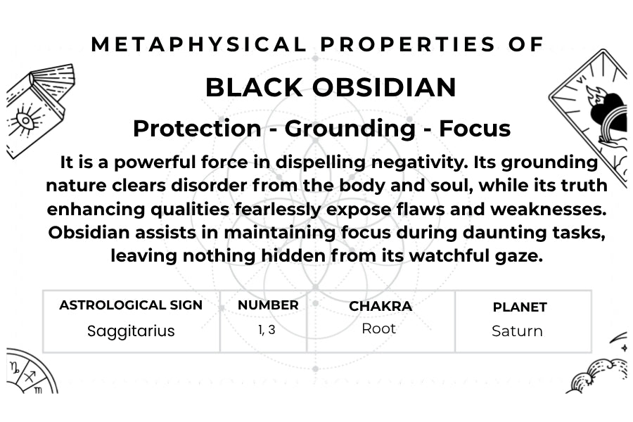 Mayuri's Beads - BLACK OBSIDIAN Noir Pendant Necklace