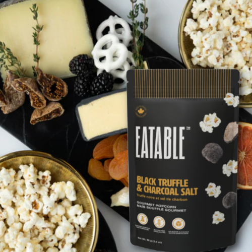 EATABLE Gourmet Popcorn - Black Truffle & Charcoal Salt Kettle Corn