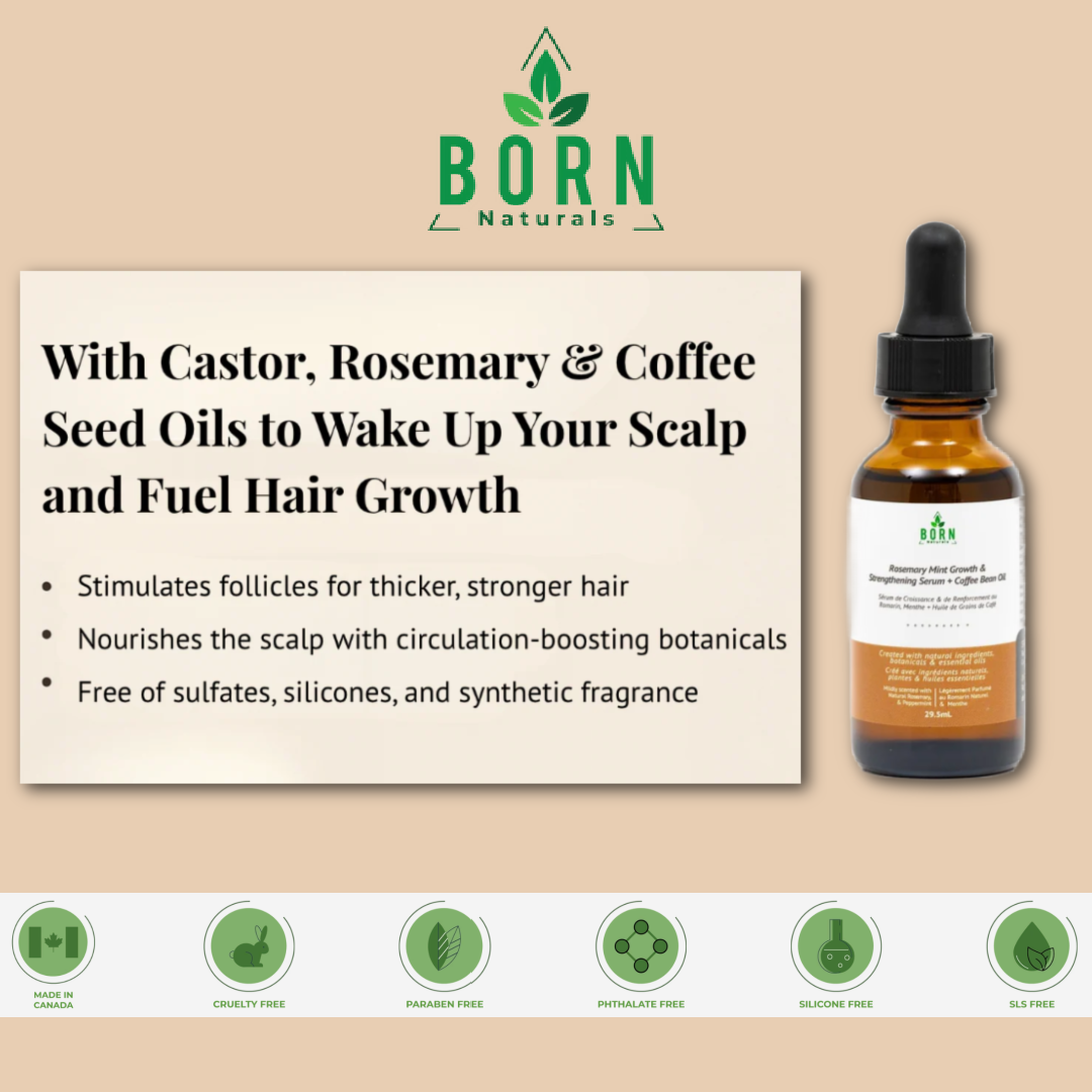 Born Naturals Rosemary Mint Growth & Strengthening Scalp Serum