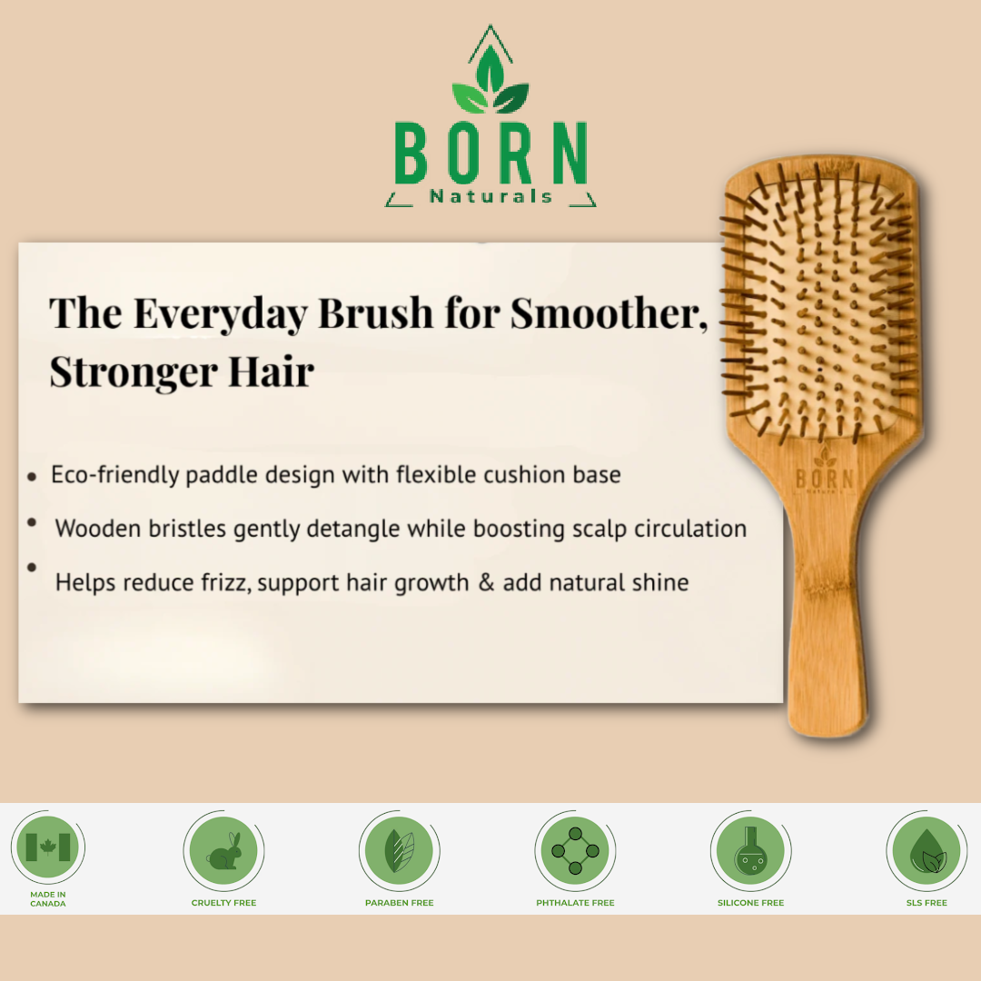 Born Naturals Wood Paddle Brush