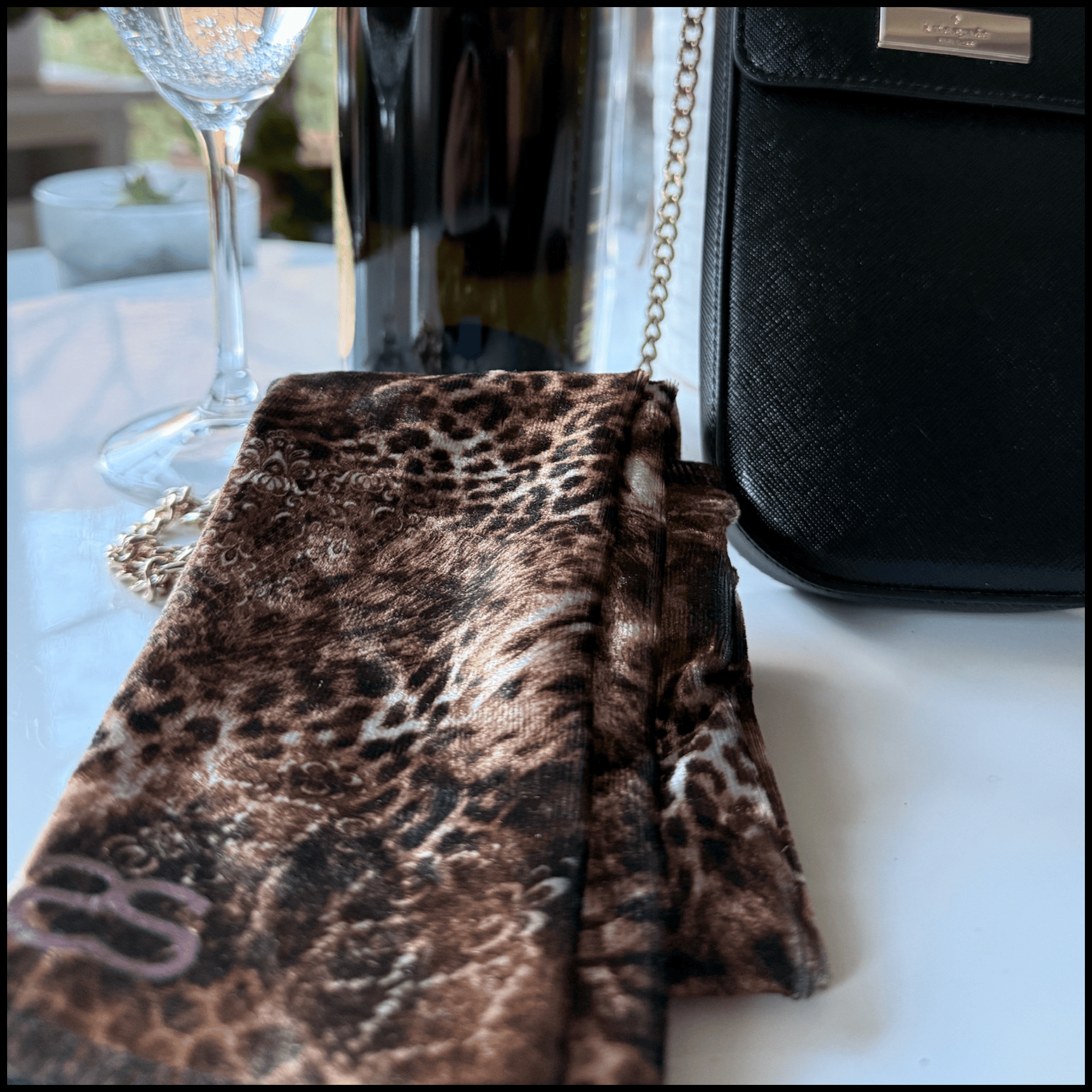 SeatSquare Velvet SAFARI PRINT + Suede Carry Pouch