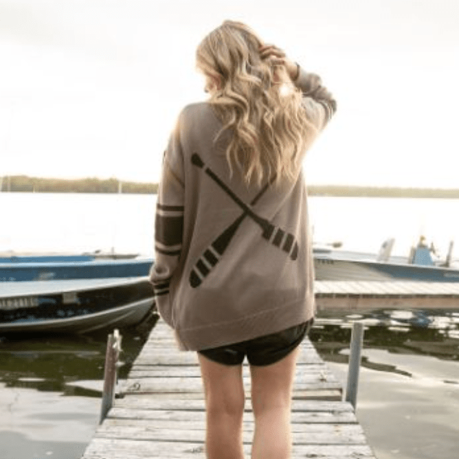 Canoe & Lake Dockside Knit Cardigan