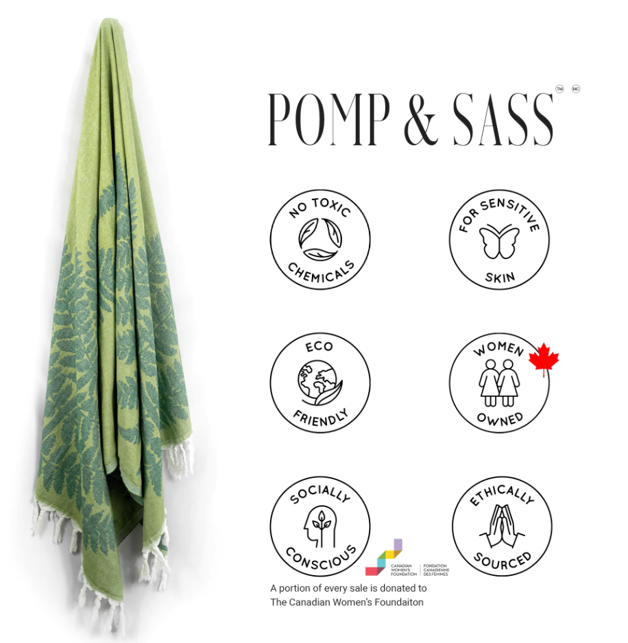 Pomp & Sass Turkish Body Towel - Fern Green