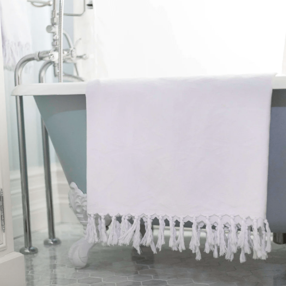 Pomp & Sass Turkish BODY Towel - Blanc White