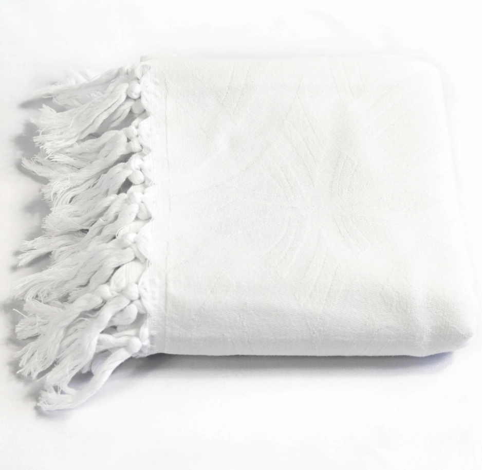 Pomp & Sass Turkish Body Towel - Blanc White
