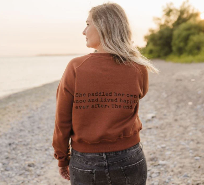 Canoe & Lake Rust Crop Crew Sweater